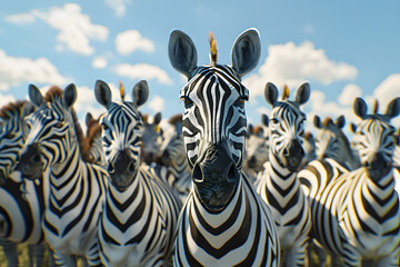 Fototapeta premium zebras in the wild