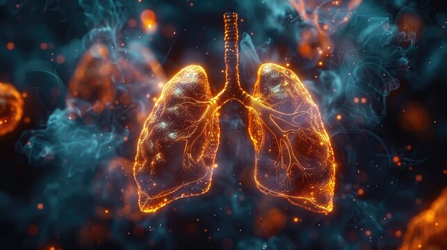 diseases of the lungs in the picture lung cancer concept,art photo