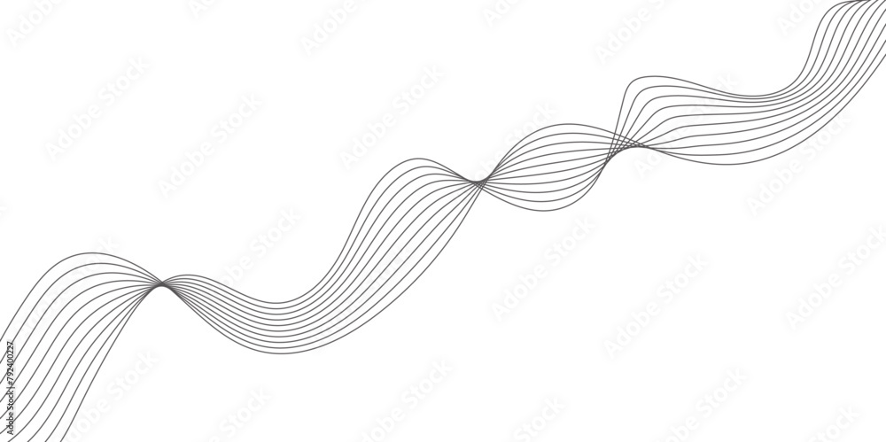 Poster abstract wavy grey stream element for design on transparent background isolated. vector illustration