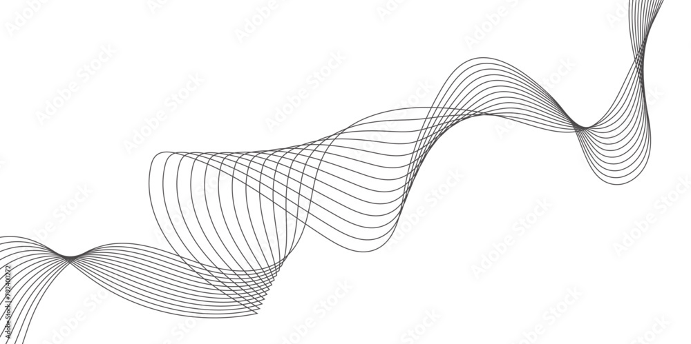 Fototapete abstract wavy grey stream element for design on transparent background isolated. vector illustration