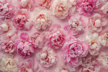A close up of pink flowers with a pink background