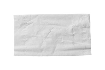 Blank white tissue paper isolated on transparent background. PNG file format