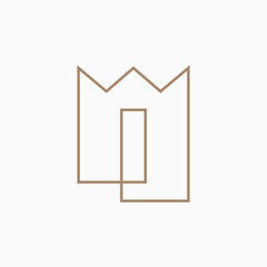 i Letter King Crown Logo Vector Icon Illustration - 792403665