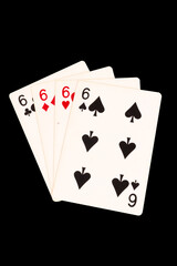 card gambling 6 six four isolated on white background