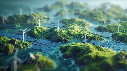 Clean Energy Future: Solar Panels and Wind Turbines Shaping the Environment