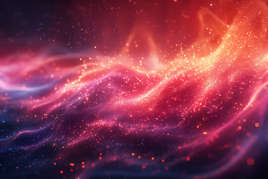 Colorful abstract illustration with stars and cloudy fiery swirls hi-res cosmic wallpaper background
