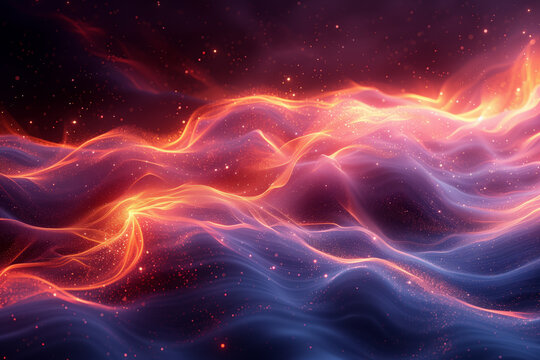 Computer generated illustration of a wave in space 8k hi-res cosmic wallpaper background