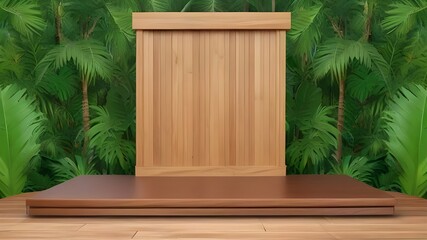 Natural stage podium background design for product exhibition .Pedestal platform display with stand podium on nature  background. Blank product shelf. natural background vector 3d Stage.	