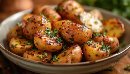 Close up of a bowl of potatoes, a key ingredient in many recipes and cuisines