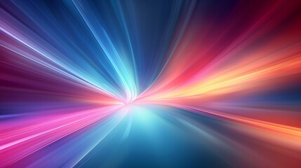 Obraz premium A colorful background with blurred light rays, creating an abstract and dynamic feel. The colors include vibrant blues, pinks, purples, reds, oranges, and yellows. For Design, Background, Cover, PPT