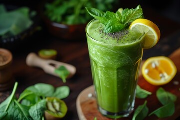 Smoothie made with green ingredients
