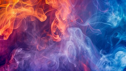 Close-up of vibrant smoke swirling in intricate patterns, a captivating sight of beauty in motion - obrazy, fototapety, plakaty
