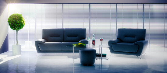 Modern Luxury Lounge - 3D Visualization - 792410820