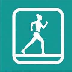 Fototapeta na wymiar silhouette of a woman walking fast. Fitness icon of a person exercising