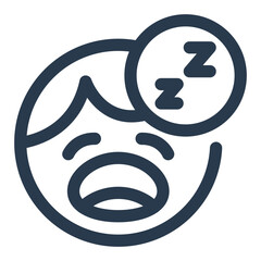 Yawn for Bedtime Relaxation Vector Icon Illustration