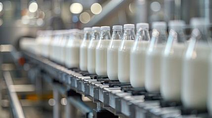 milk bottle, production at the modern factory