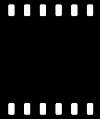 Film Strip icon in fill style. Movie Film with Film roll. Black photogram vector design can be used for mobile app and web design. Filmstrip photographer equipment isolated on transparent background.