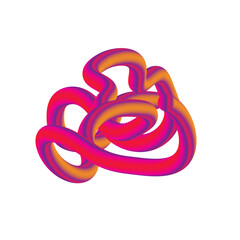 3D shape abstract  curved line png image 