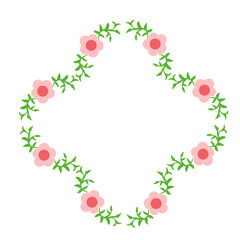 frame with flowers fit for stamp and any decor for feminine girly y2k coquette spring cottage core invitation flyer