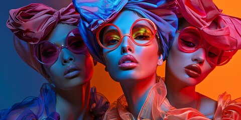 Obraz premium three crazy high fashion women