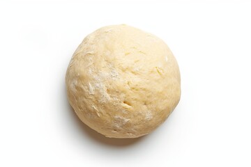 Fototapeta na wymiar Top view of a white background with an isolated dough ball