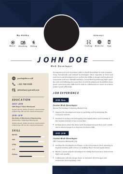 CV Resume Web Developer Template Design