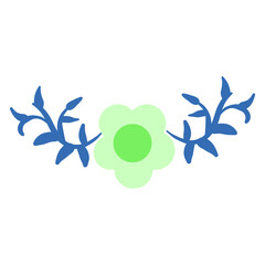 flower and leaves fit for decorative arts as borders frame middle top and bottom spring