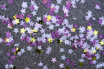 Colorful stars on the ground