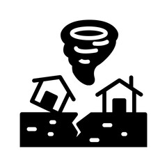 Vector solid black icon for Catastrophic