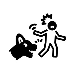 Vector solid black icon for Dog bite