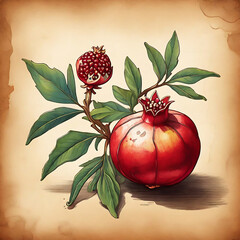 pomegranate on a wooden background