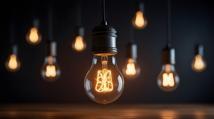 A bright idea in workshop. Light bulb concept. Business growth.generative.ai
