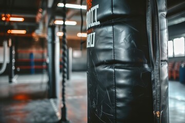 Fototapeta na wymiar Training for boxing and using a punching bag