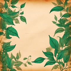 tea leaf in parchment paper background
