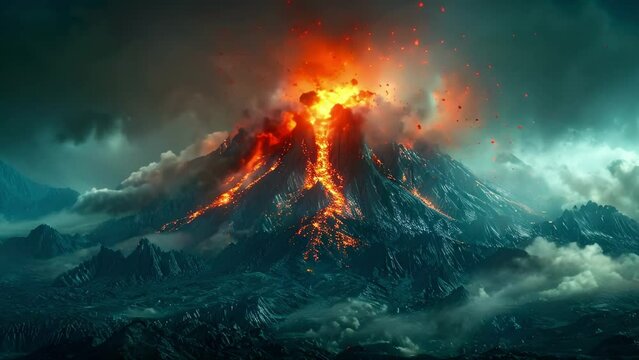Mythic Eruption: Olympus' Fiery Symphony. Concept Fantasy, Mythology, Action-packed, Fiery, Adventure