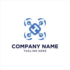 Fototapeta premium H Drone logo design inspiration, design inspiration, vector