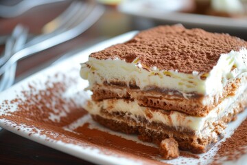 Zoom in on a section of deluxe tiramisu