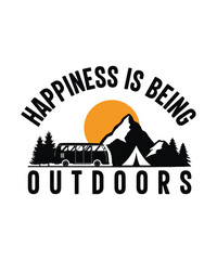 Outdoors camping explore hiking logo vector tshirt design