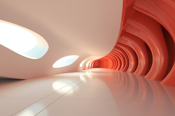 Corridor in an abstract architectural space 