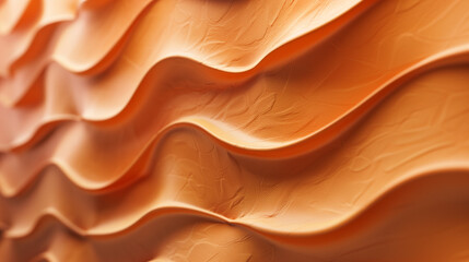 Creative wavy texture / pattern wall decoration made by leather panel 