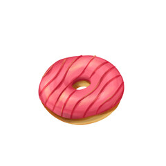 Illustration a red donut with cream