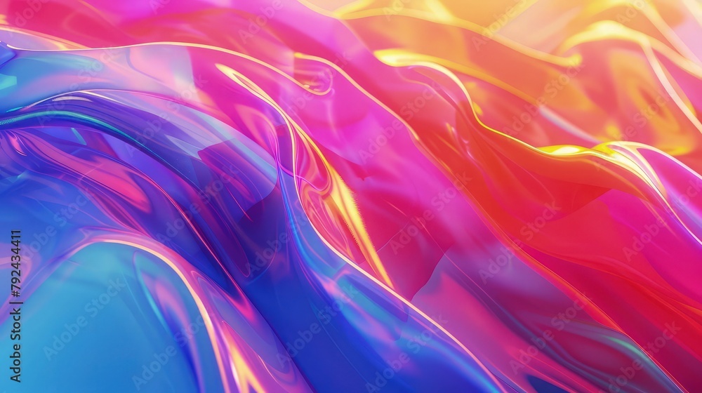 Poster the canvas is bathed in a warm colorful as waves of transparency ripple and flow, casting shimmering