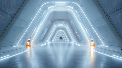 Obraz premium Illuminated Long Tunnel
