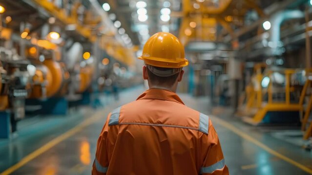 Technician Readies for Plant Maintenance. Concept Plant Maintenance, Technician Prepares, Equipment Inspection, Work Safety, Maintenance Procedures