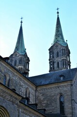 Fototapeta na wymiar Bamberg Cathedral, a late Romanesque building with four towers