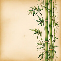 Fototapeta na wymiar bamboo in parchment paper background