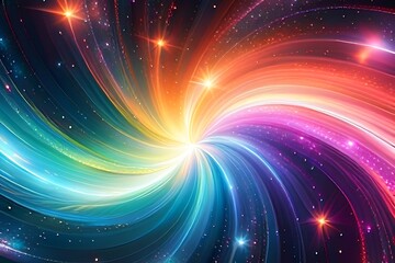 Obraz premium Luminous nebula fractal burst abstract background. Abstract neon blackhole space nebular background