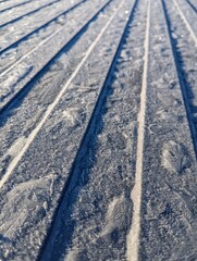 railway tracks in snow