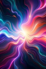 Obraz premium Luminous nebula fractal burst abstract background. Abstract neon blackhole space nebular background