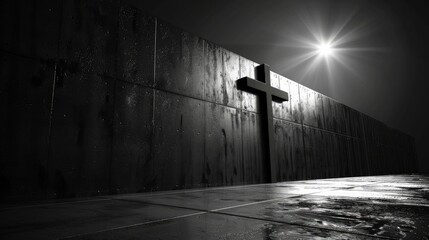 Christian religious background of a cross on a clean background. Religious background. - obrazy, fototapety, plakaty